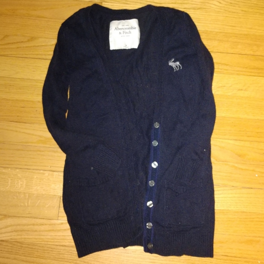 Abercrombie and Fitch navy blue cardigan